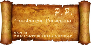 Pressburger Peregrina névjegykártya